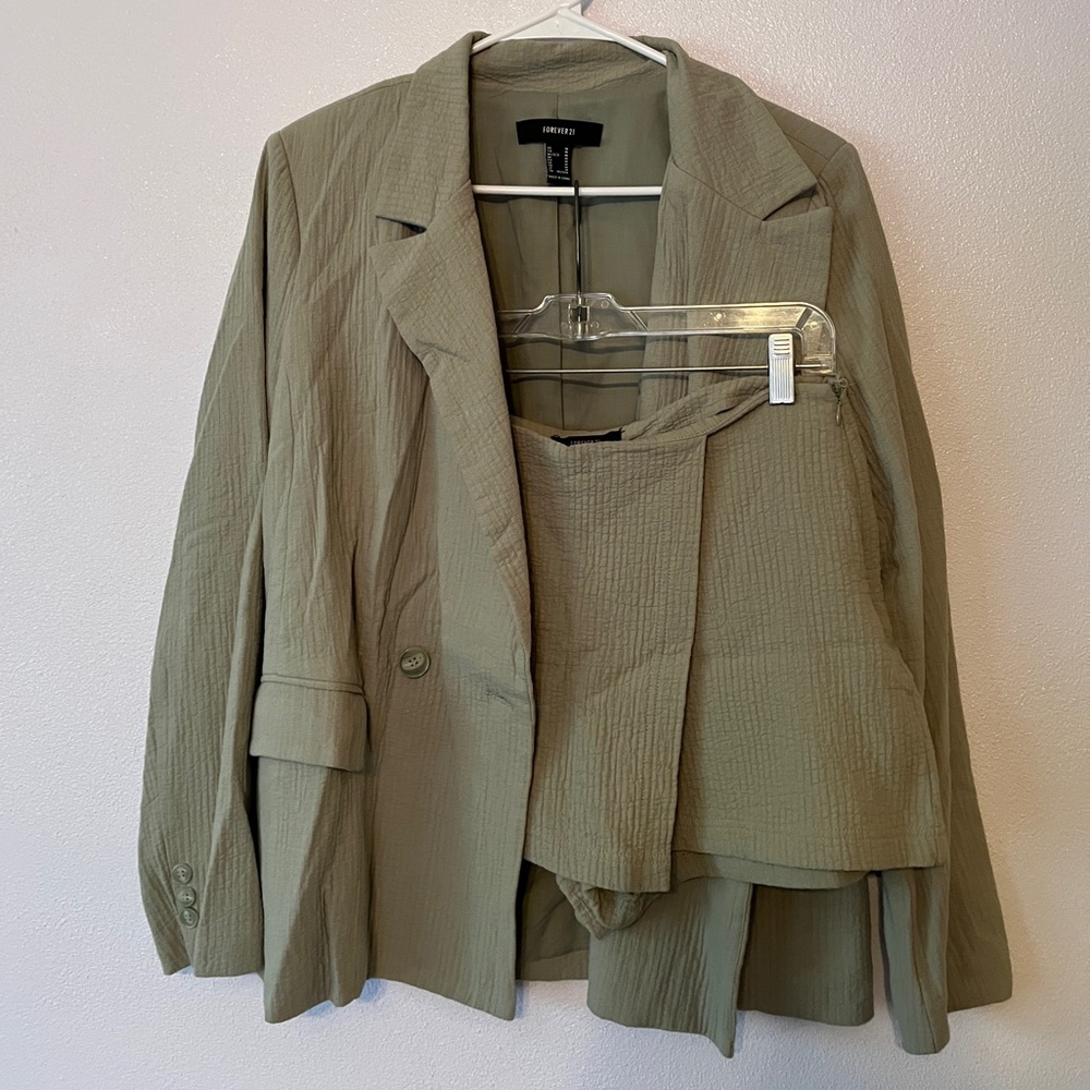 Forever 21 Pastel Green Blazer and Short Set